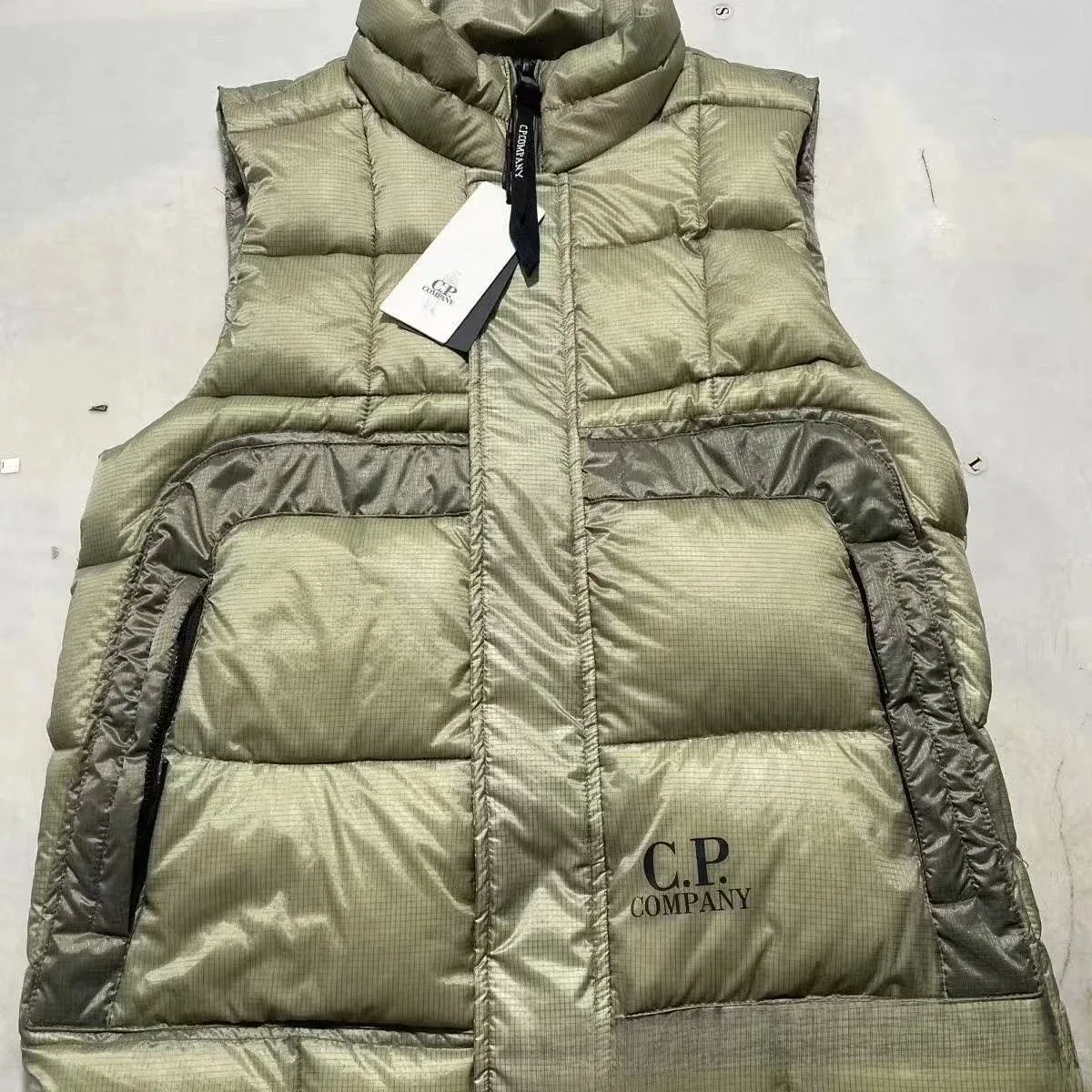 CP Company C.P. Company Light Green Quilted Puffer Vest Green - 1