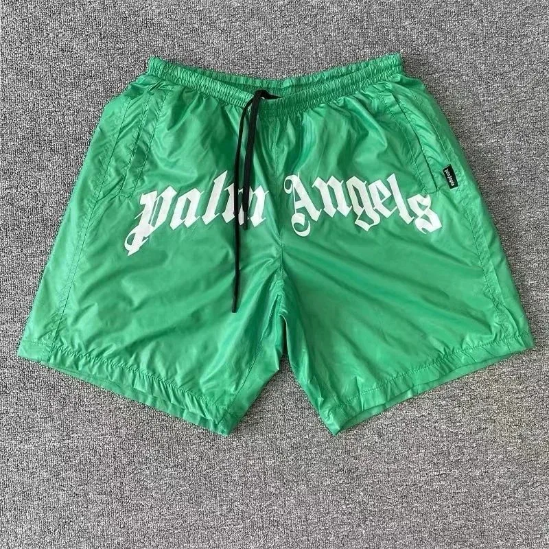 Palm Angels Palm Angels Life is Palm Green Shorts Green - 1