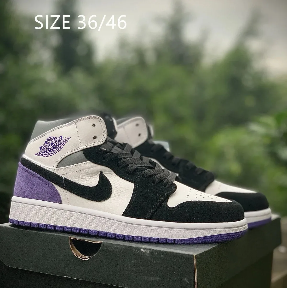 Nike Nike Air Jordan 1 Mid Court Purple Black White Sneakers Black - 1