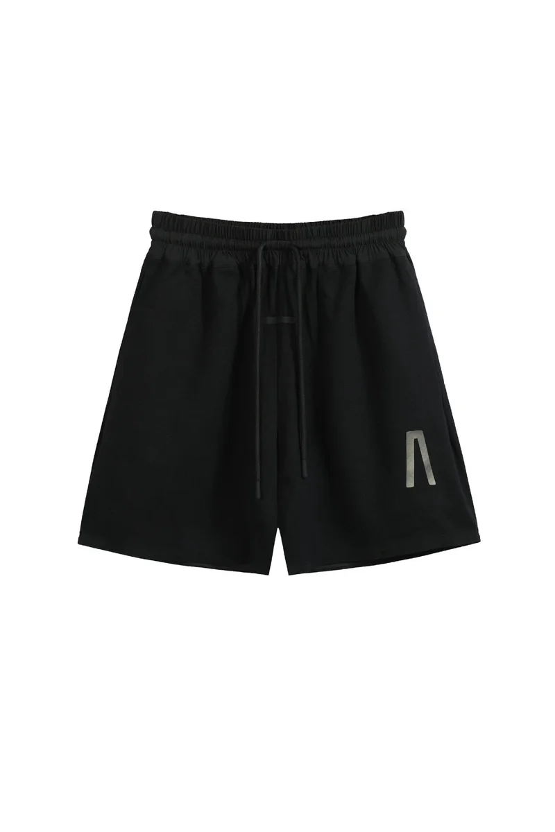 Other Black Drawstring Shorts with Metallic Logo Black - 1