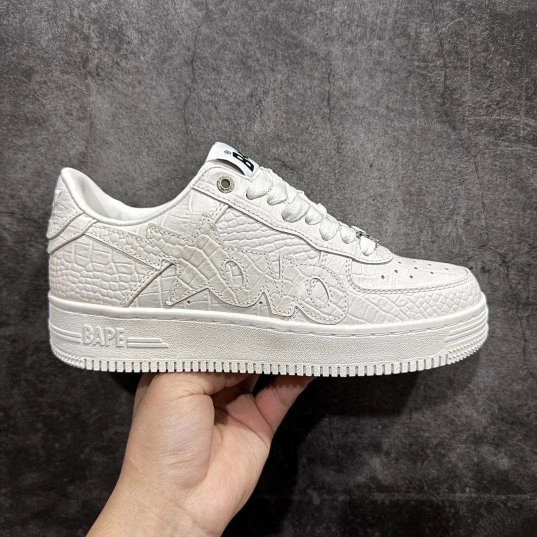 A Bathing Ape A Bathing Ape BAPE STA Crocodile White Sneakers White - 1