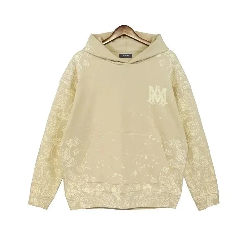 Amiri Amiri ALBB-003杏色上衣 Hoodie Cream Floral Print Beige - 1