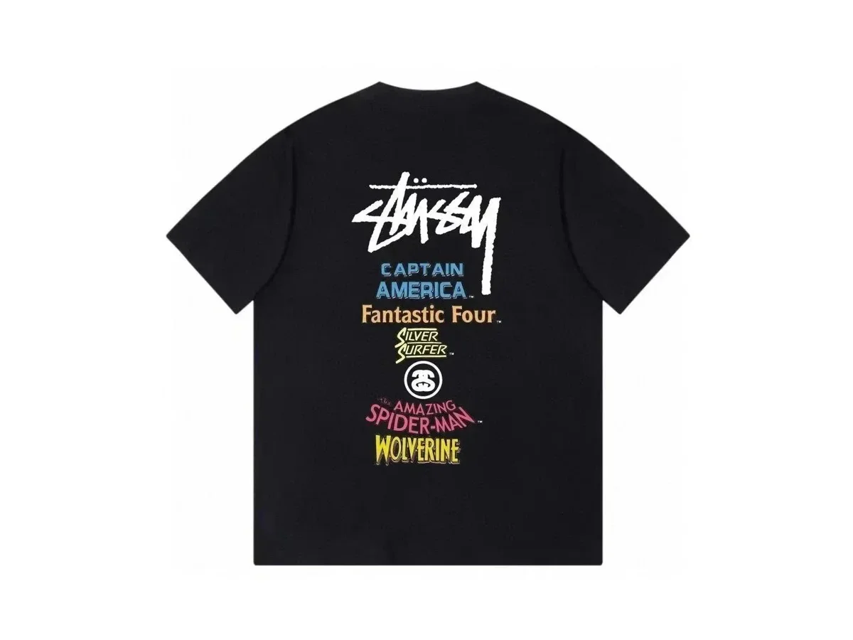 Stussy Stussy Stüssy Spider-Man T-Shirt Black Black - 1