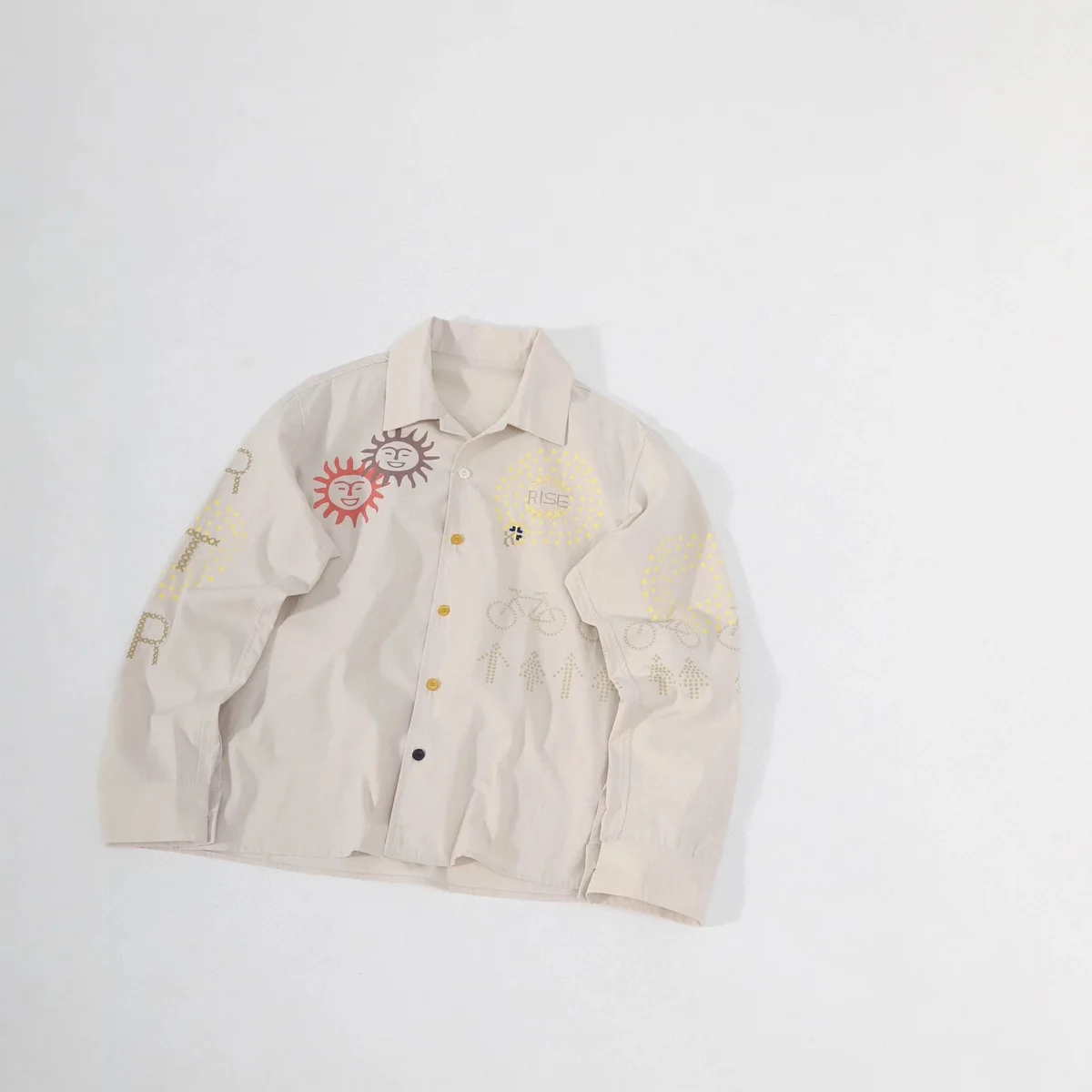 Other Beige Embroidered Button-Up Shirt Beige - 1