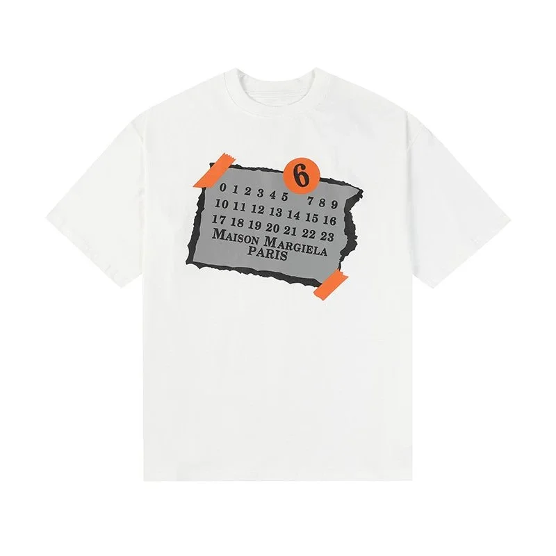 Maison Margiela Maison Margiela White Calendar Print T-Shirt White - 1