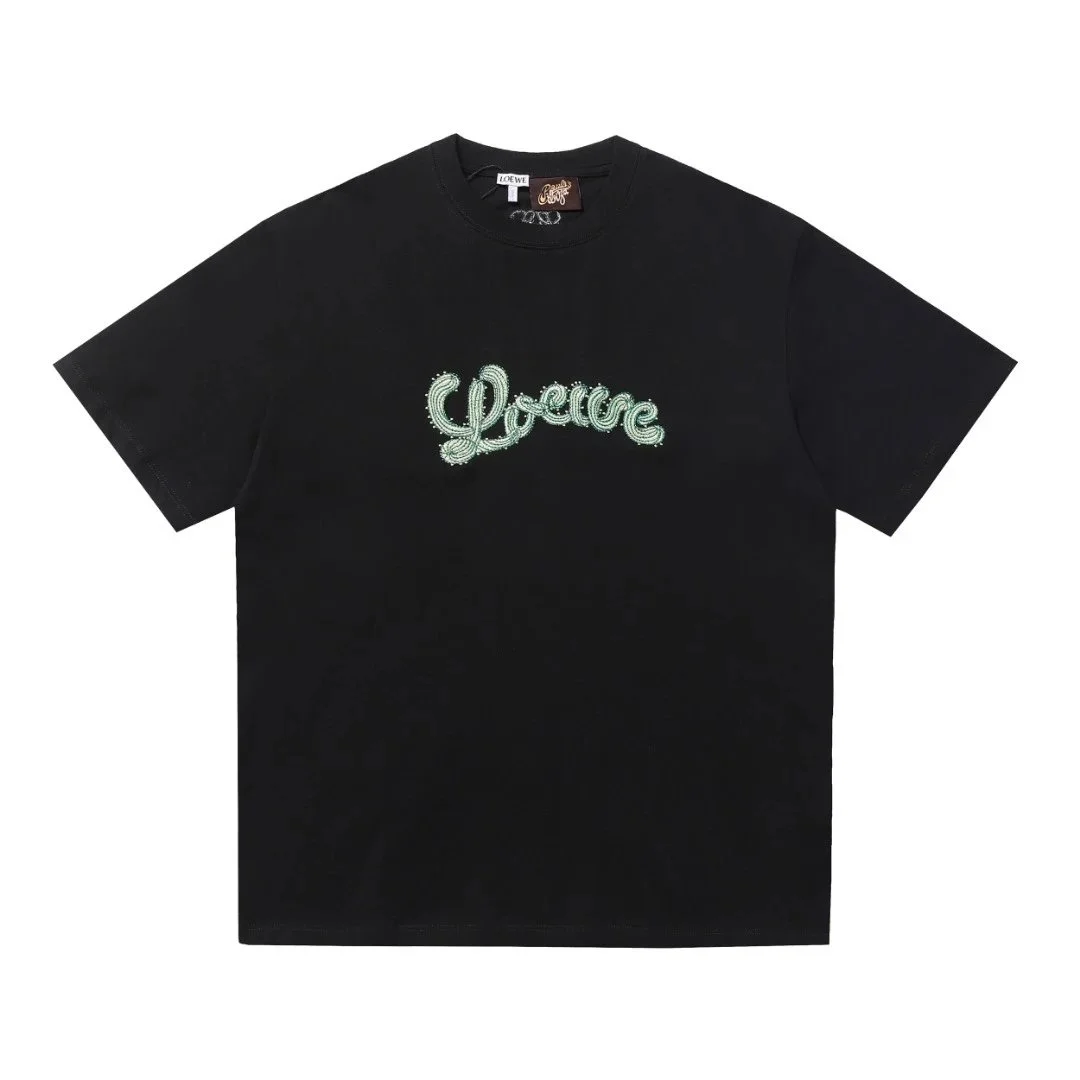 Loewe Loewe 'Love' Embroidered Black T-Shirt Black - 1