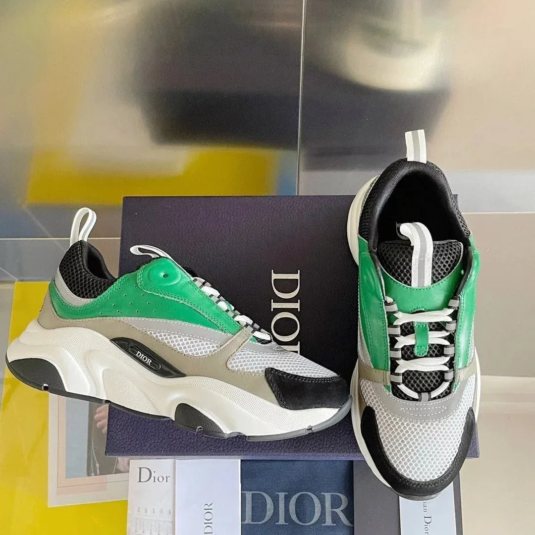Dior Dior B23 Green/White/Grey Chunky Sneakers Green