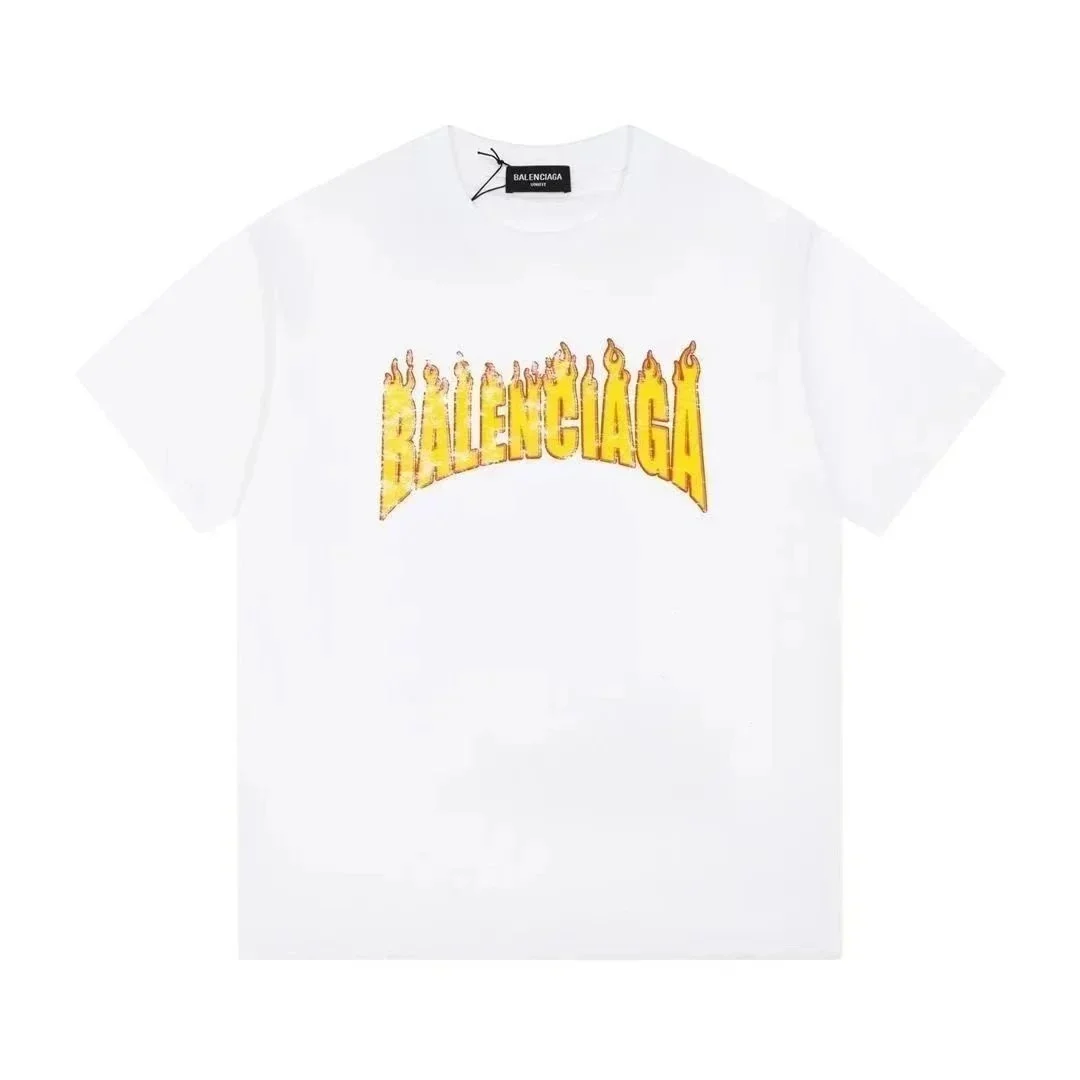 Balenciaga Balenciaga Flame Logo T-Shirt White/Yellow White