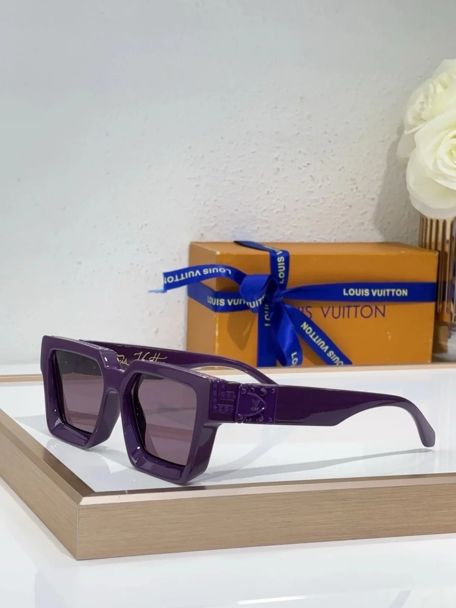 Louis Vuitton A25 Lila quadratische Sonnenbrille