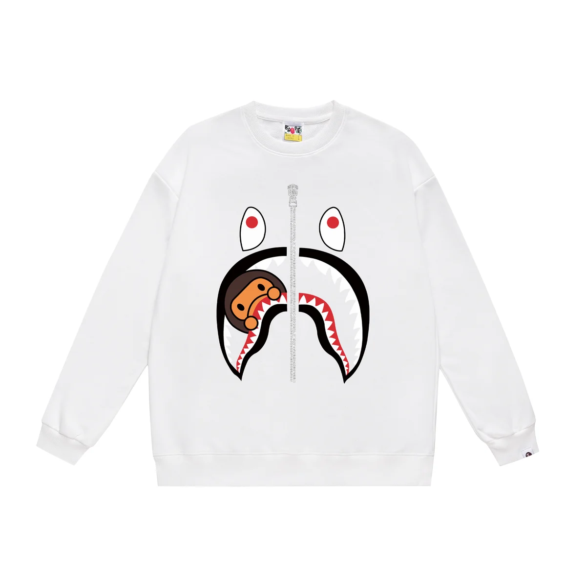A Bathing Ape A Bathing Ape BAPE STA White Shark Face Sweatshirt White - 1