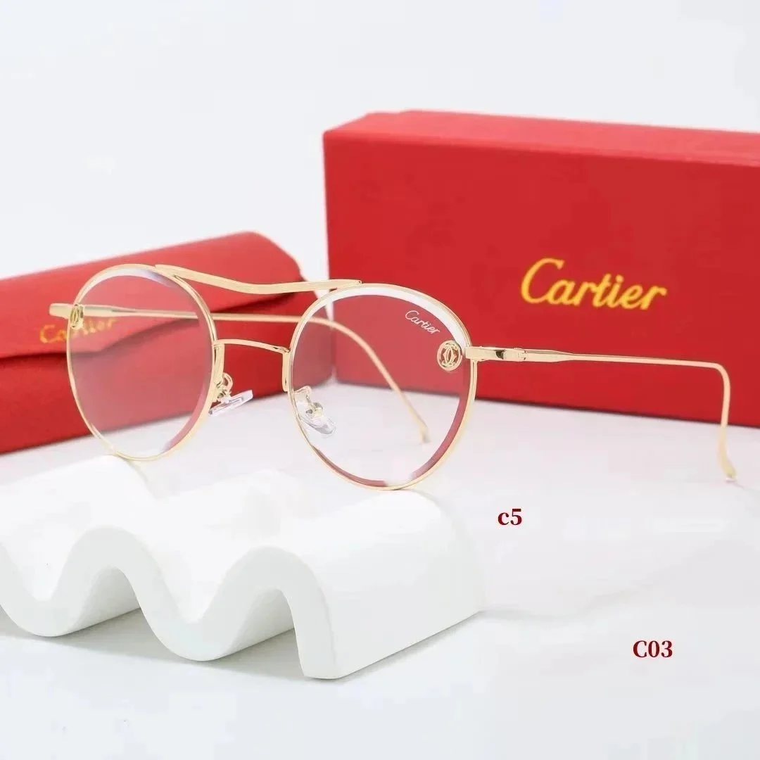Cartier Cartier Round Metal Eyewear C03 Glasses Gold - 1