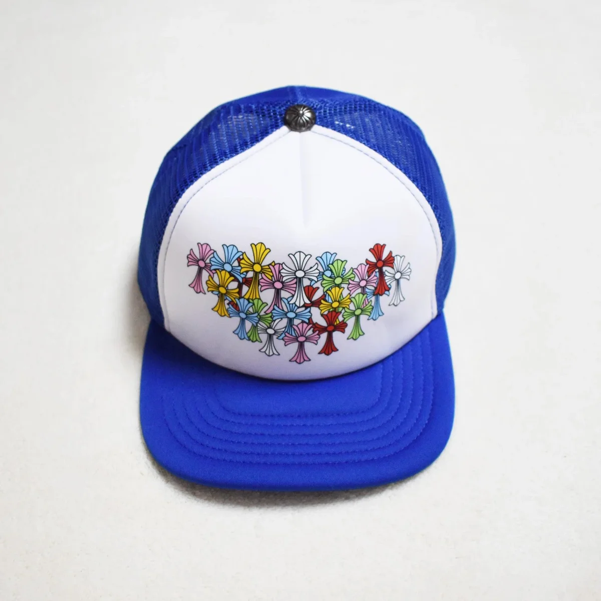 Chrome Hearts Chrome Hearts Cross Trucker Cap Blue/White Blue - 1