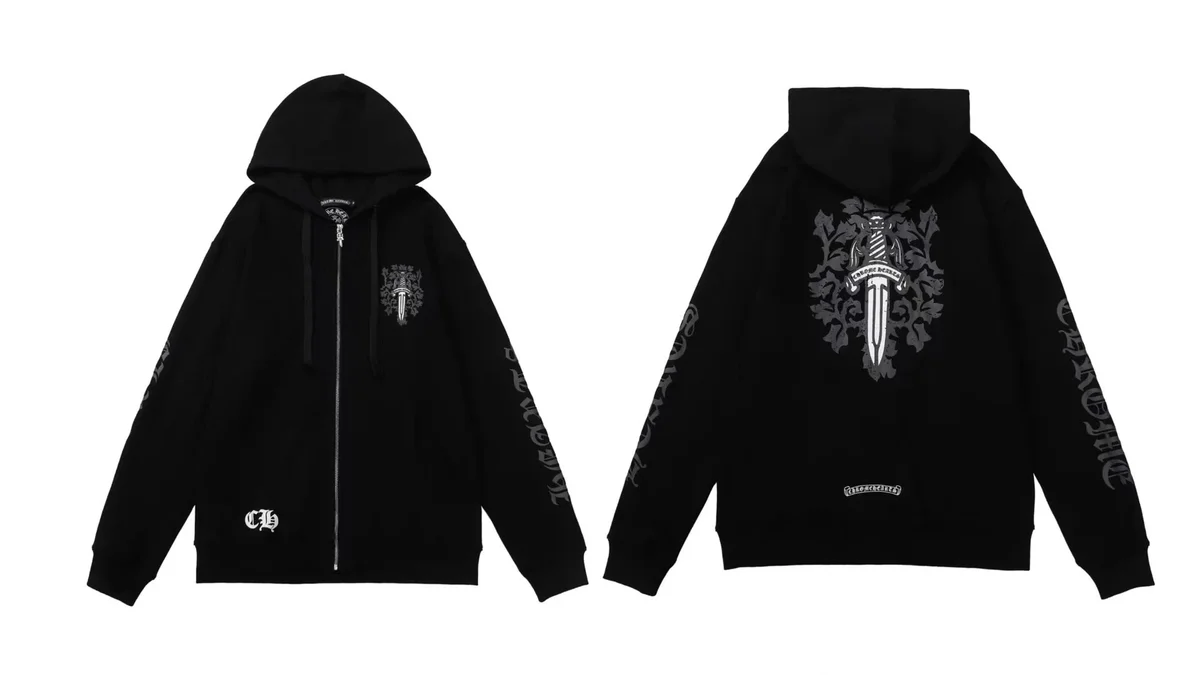 Chrome Hearts Chrome Hearts Dagger Black 5032 Zip-Up Hoodie Black