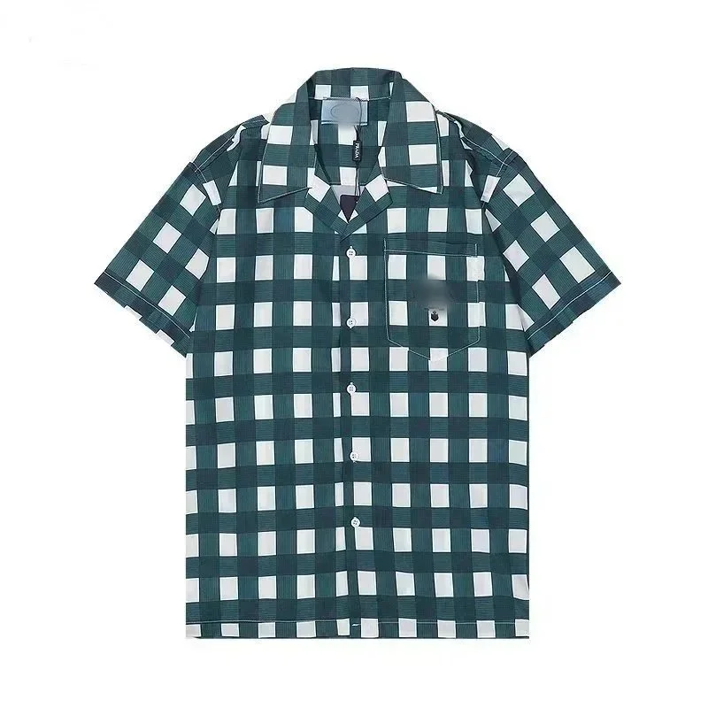 Other Checked Short Sleeve Shirt Green/White Casual Top Green - 1