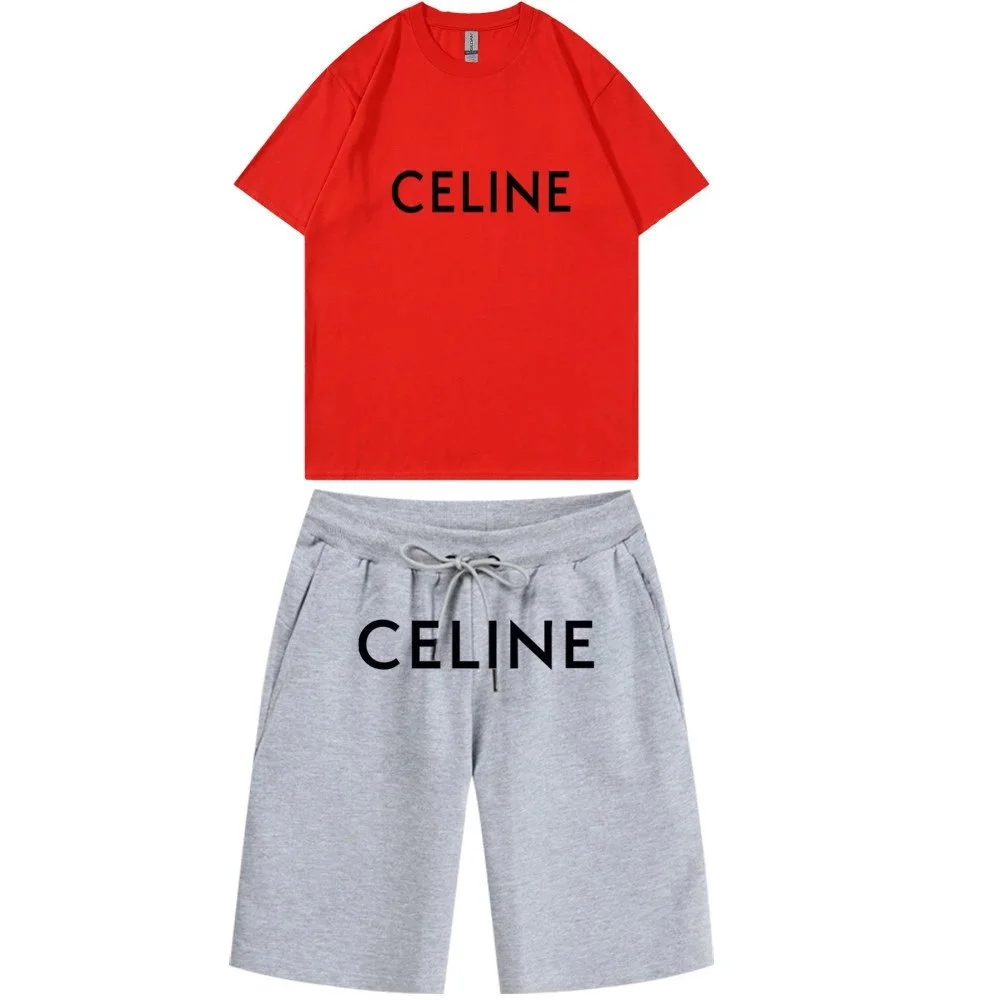 Celine Celine Red/Heather Grey Co-ord Set Multicolor