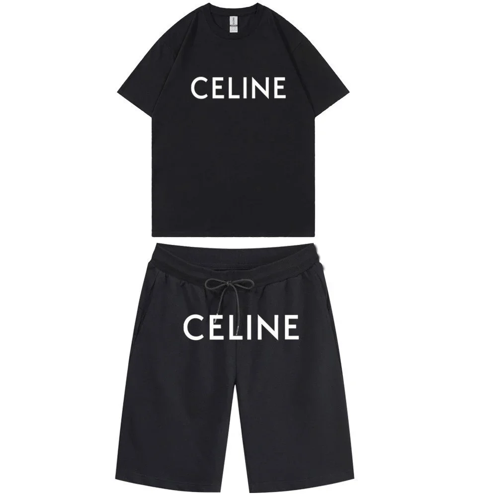 Celine Celine Logo Print Black Co-ord Set Black