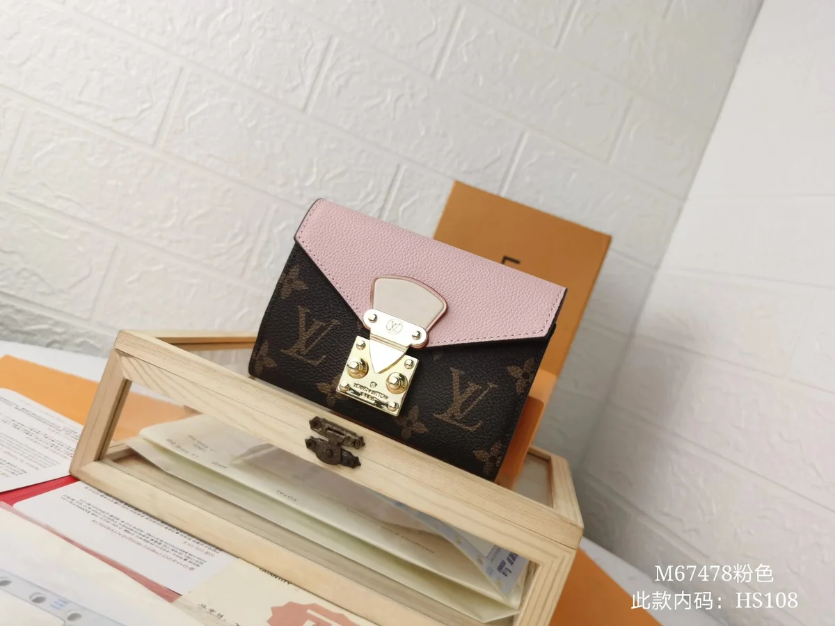 Louis Vuitton Louis Vuitton Neverfull M67478 Pink & Brown Mini Wallet Pink - 1