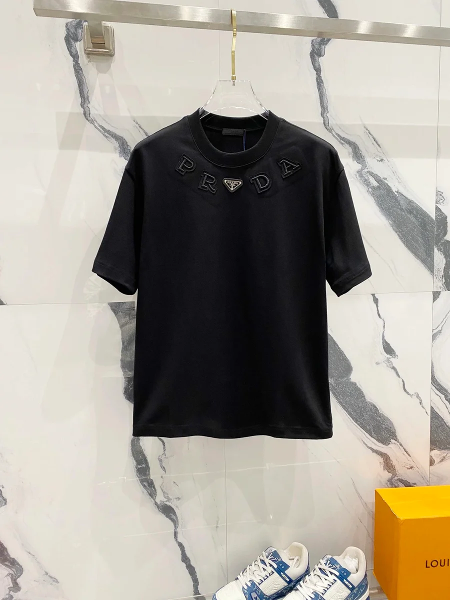 Prada Prada Prada Logo Black T-Shirt Black