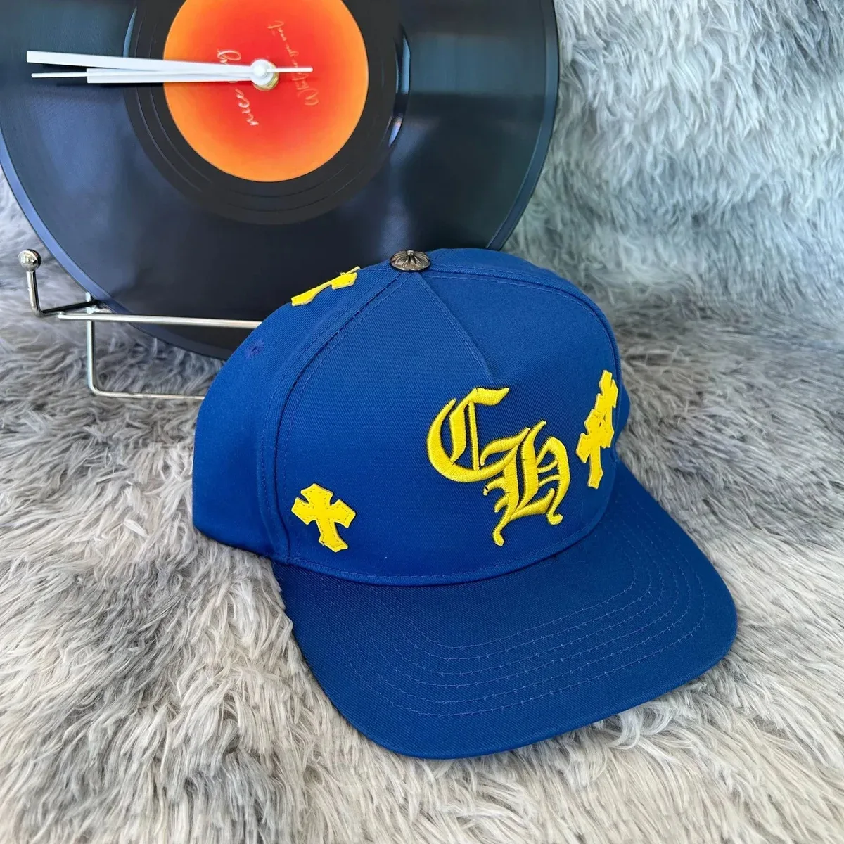 Chrome Hearts Chrome Hearts CH Cross Cap Blue/Yellow Blue
