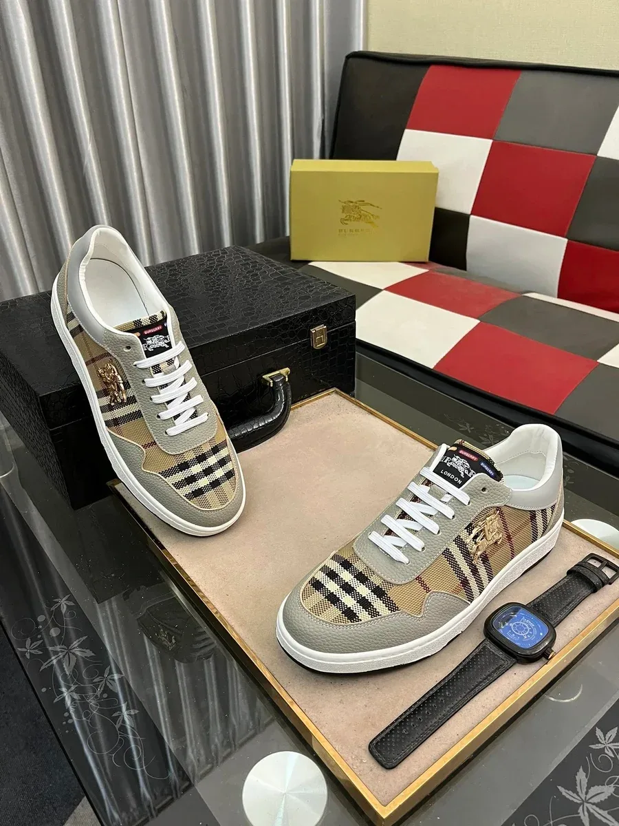 Burberry Burberry Classic Check Low Sneakers Beige/Grey Beige - 1