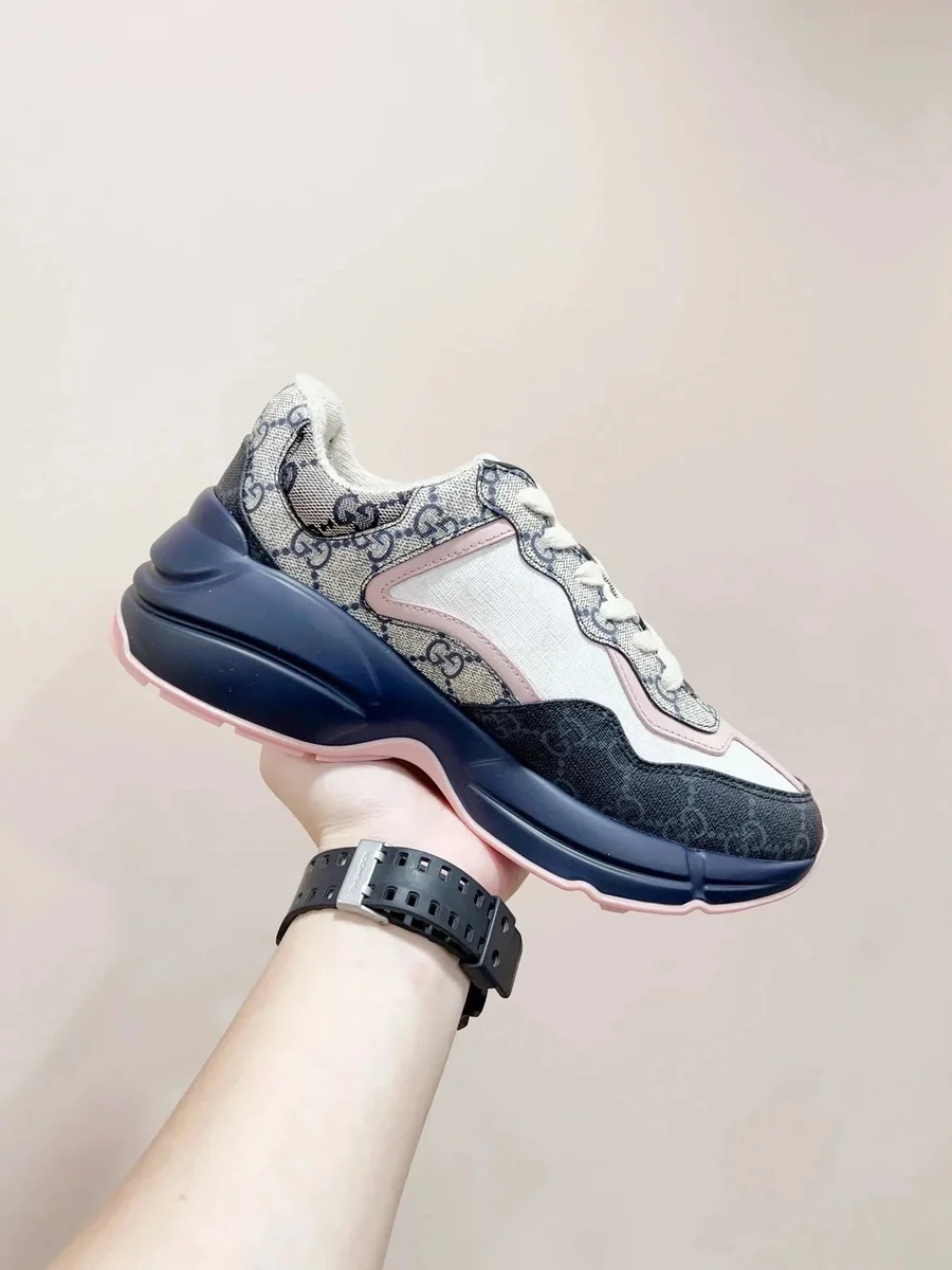 Gucci Gucci Rhyton Beige/Navy/Pink Sneakers Multicolor