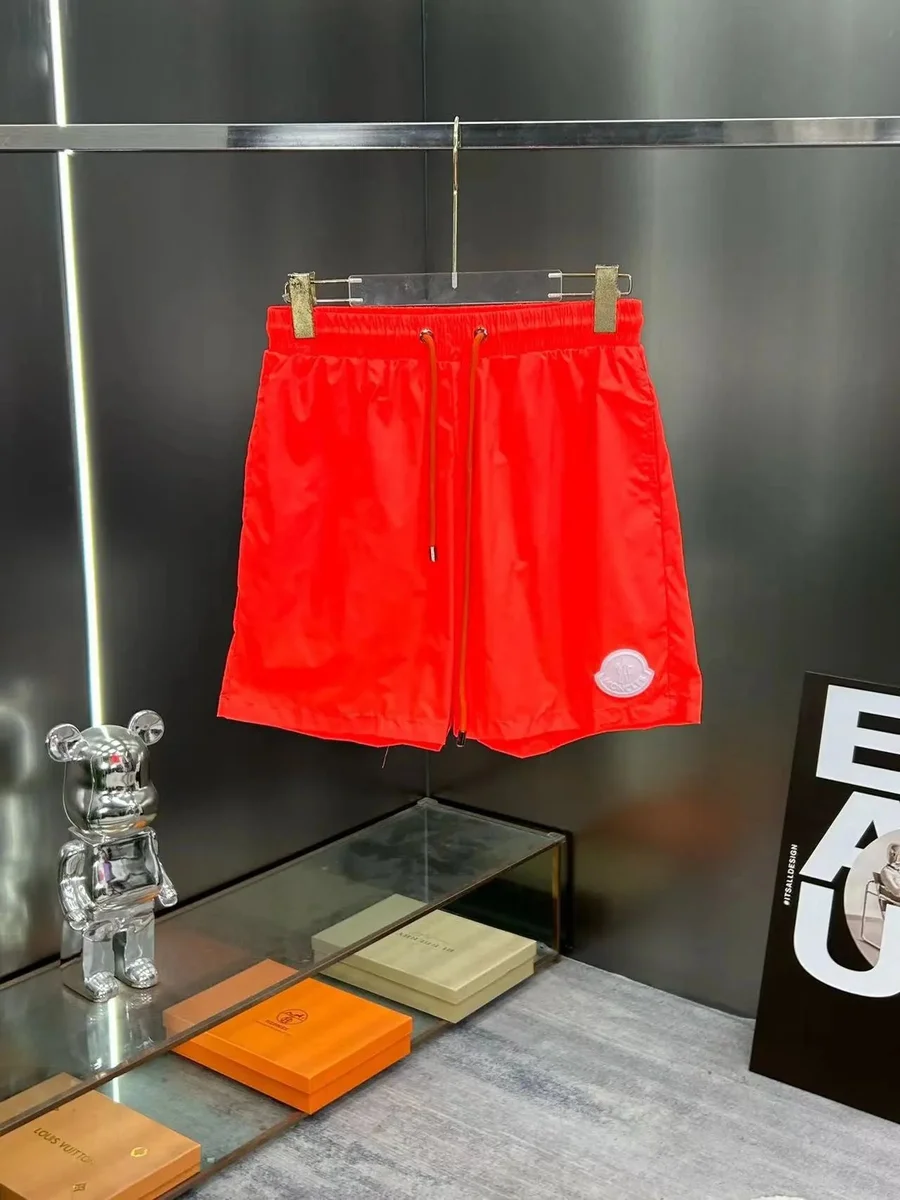 Moncler Moncler Red Nylon Drawstring Shorts Red