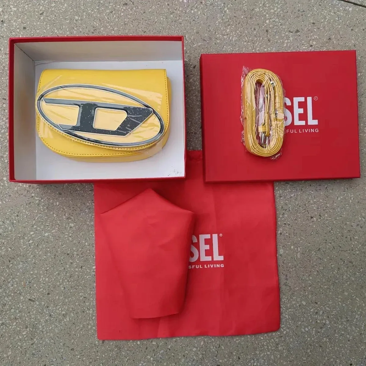 Diesel Diesel Yellow/Black Crossbody Bag Yellow