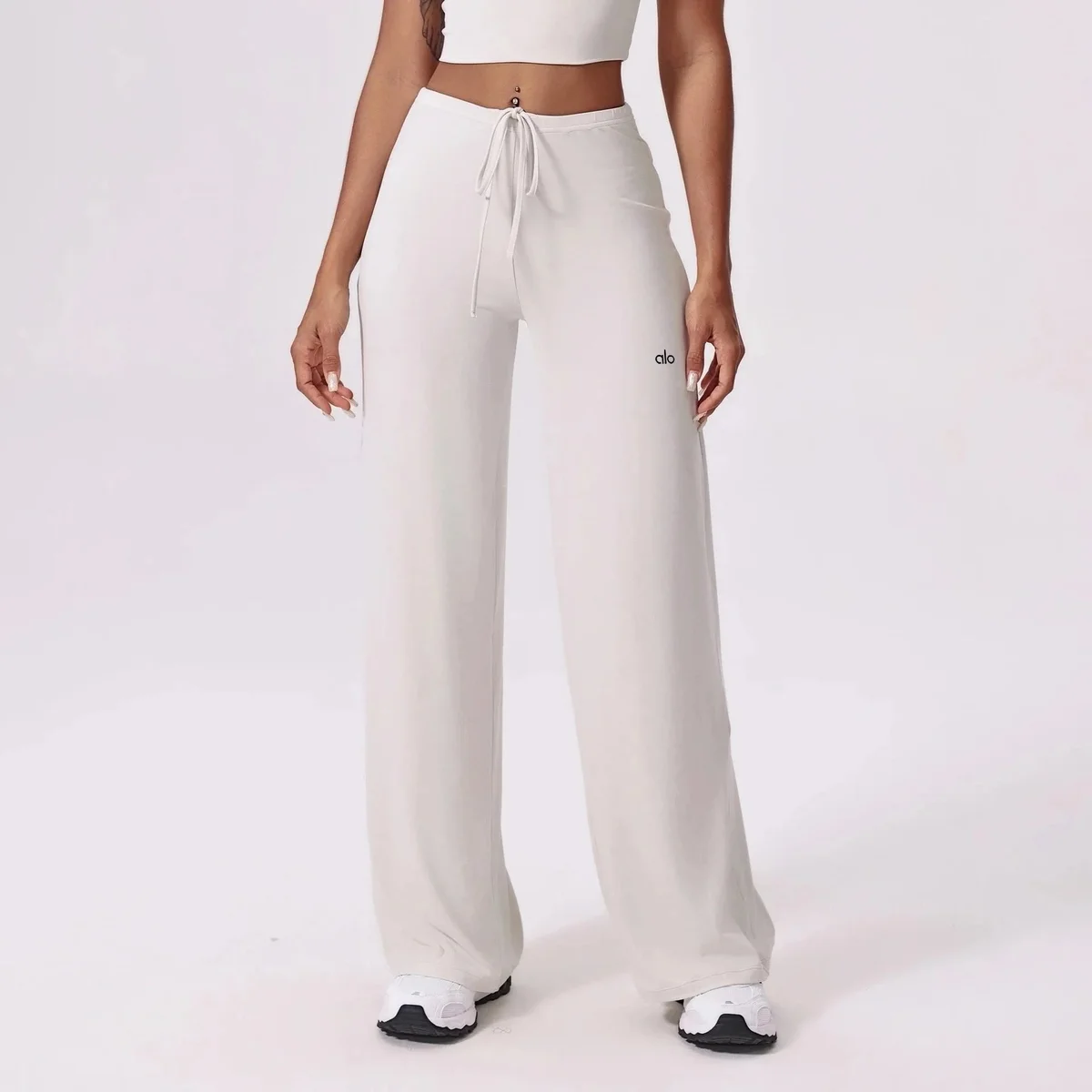 Alo Yoga Alo White Protein Wide Leg Pants White - 1