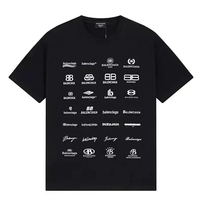 Balenciaga Balenciaga Black Logo Print T-Shirt Black - 1