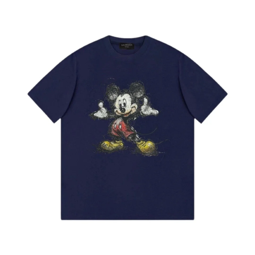 Balenciaga Balenciaga Mickey Mouse Navy T-Shirt Navy - 1