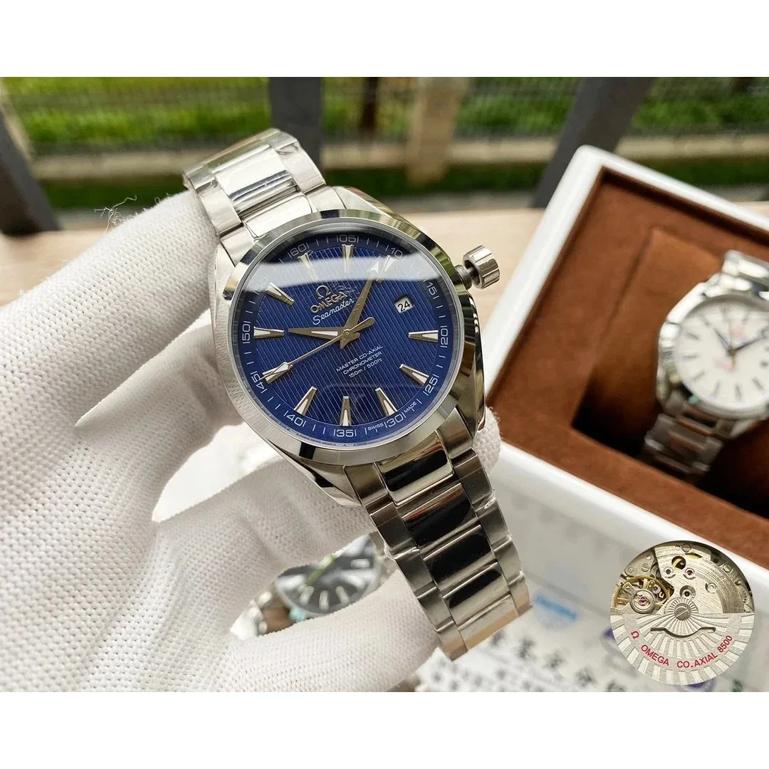 Omega Omega Seamaster Blue Dial Silver Bracelet Watch Blue - 1