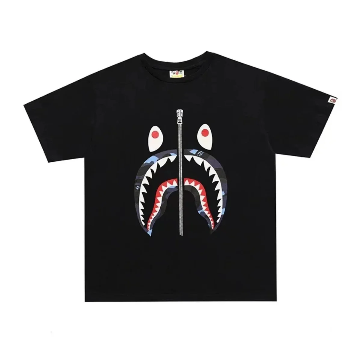 A Bathing Ape A Bathing Ape Shark Zip T-Shirt Black Black - 1