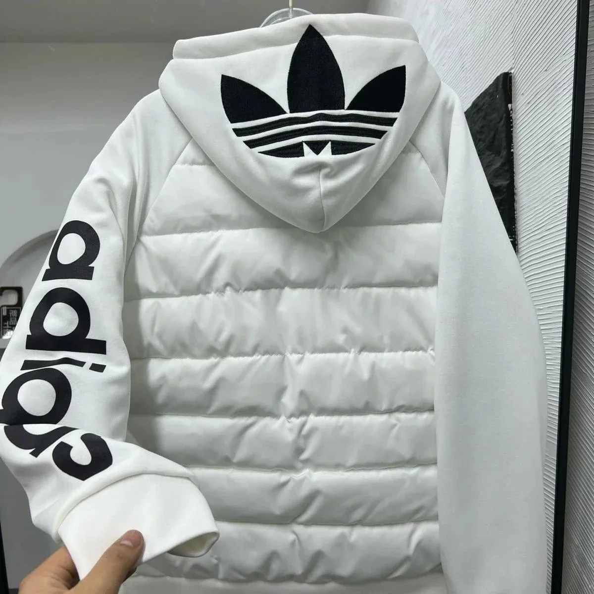 Adidas Adidas Classic Football White Hooded Puffer Jacket White - 1