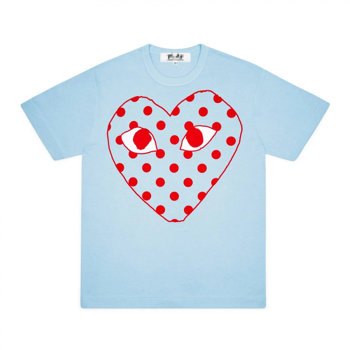 Comme des Garçons Comme des Garçons Light Blue Polka Dot Heart T-Shirt Blue - 1