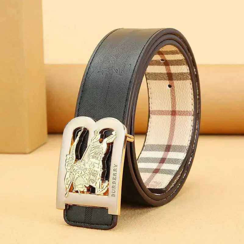 Burberry Burberry Vintage Check Belt Black Leather Black - 1