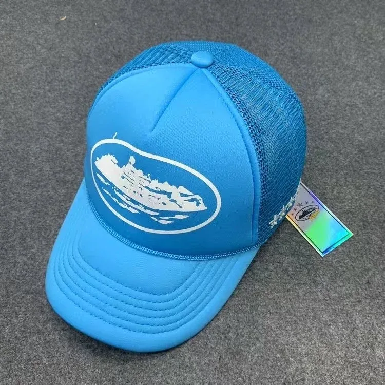 Other Blue Trucker Hat with White Boat Graphic Headwear Blue - 1