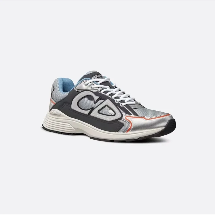 Dior Dior CD Logo Silver Grey Orange Sneakers Silver