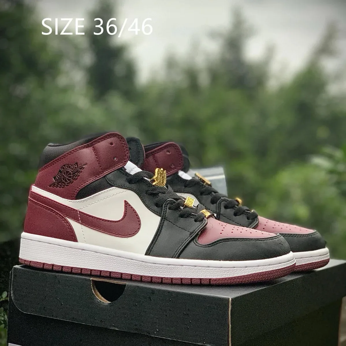 Nike Nike Air Jordan 1 Mid Black Wine Red Sneakers Red - 1