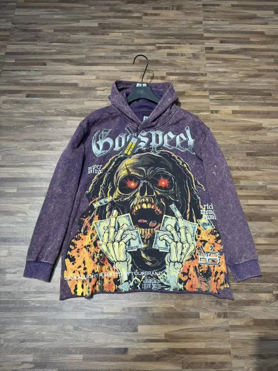 Godspeed Godspeed Washed Purple Graphic Hoodie Purple - 1
