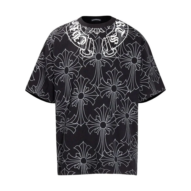 Chrome Hearts Chrome Hearts CH Cross Black White Graphic T-Shirt Black - 1