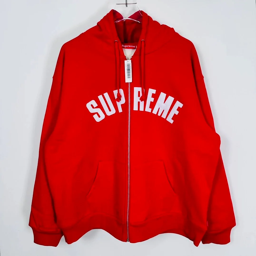 Supreme Supreme Box Logo ARC Waffle Red Zip-Up Hoodie Red