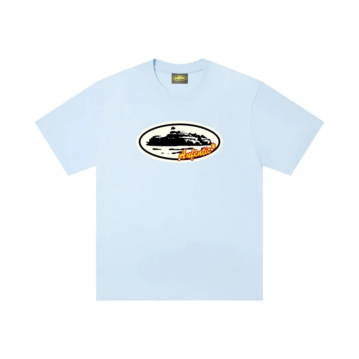 Other Light Blue 'Aufeatic' Oval Print T-Shirt Blue - 1
