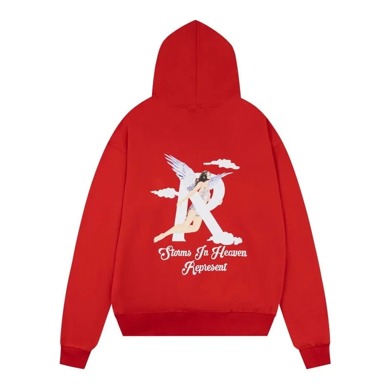 Other R296 Angel Red Hoodie with Storms In Heaven Print Red - 1