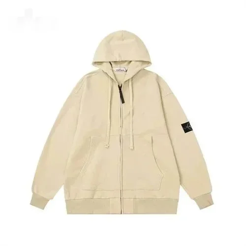 Stone Island 68-15 Beige Zip-Up Hoodie