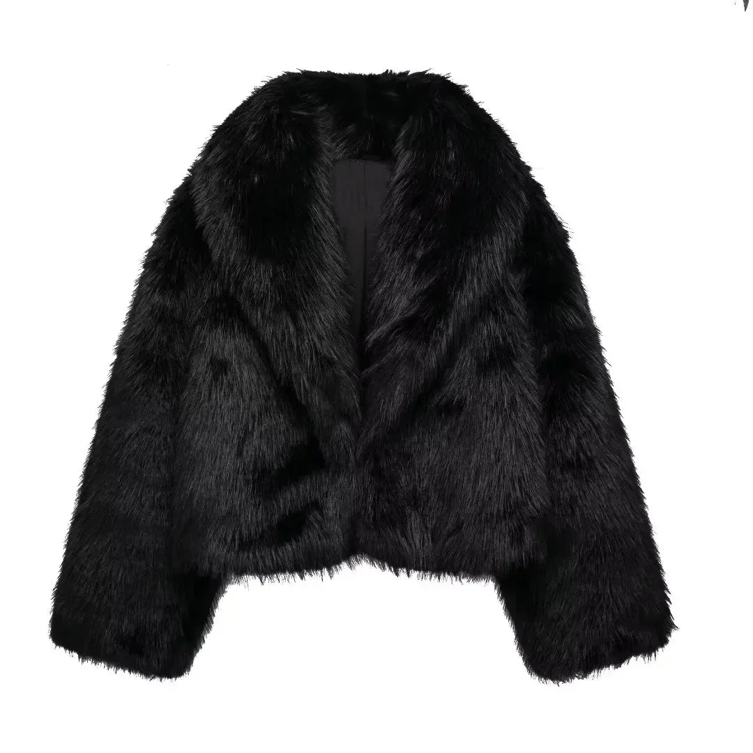 Other Black Faux Fur Coat Black - 1