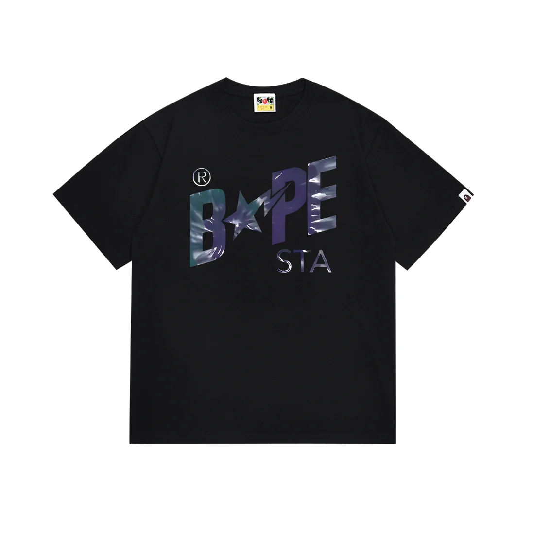 A Bathing Ape A Bathing Ape BAPE STA 115 Black Purple T-Shirt Black - 1