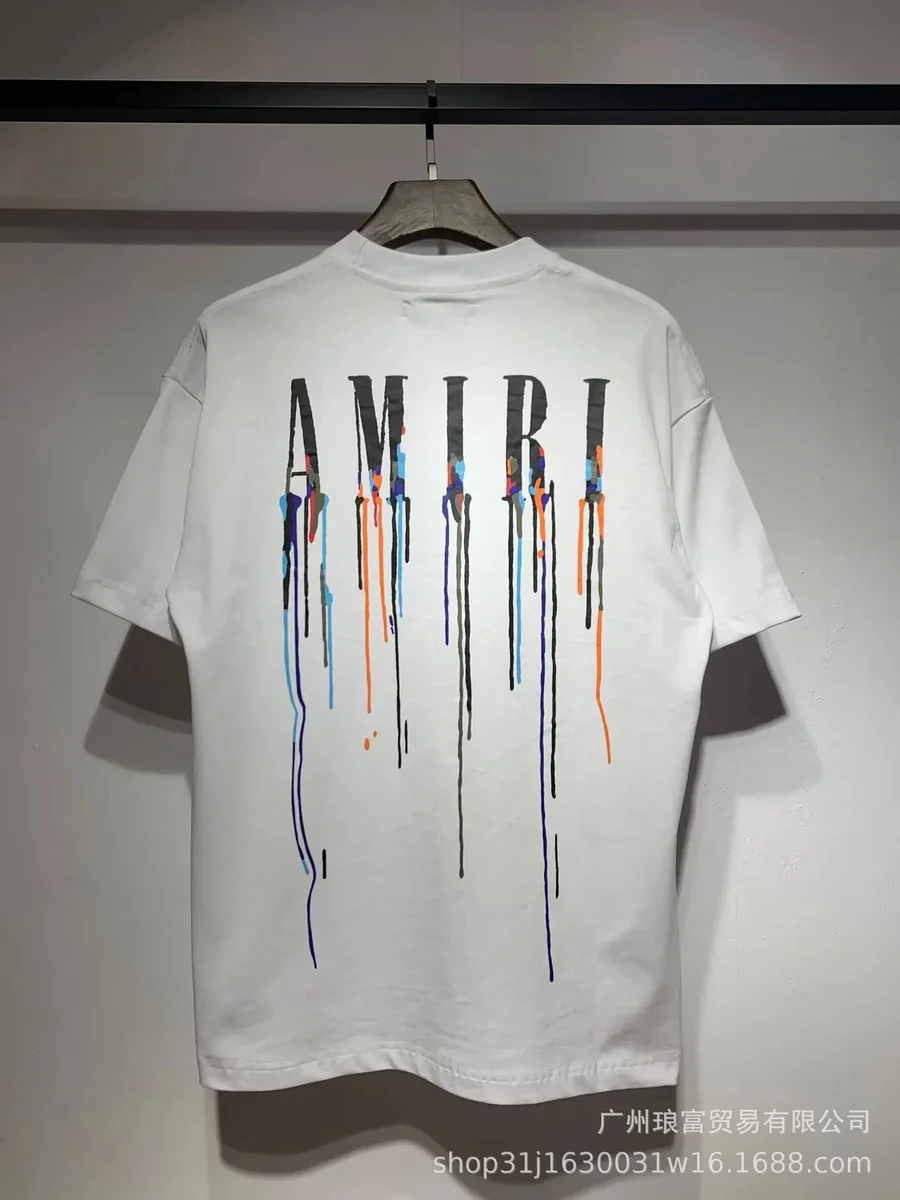 Amiri Amiri Paint Drip Graphic T-Shirt 656 White Tops White - 1