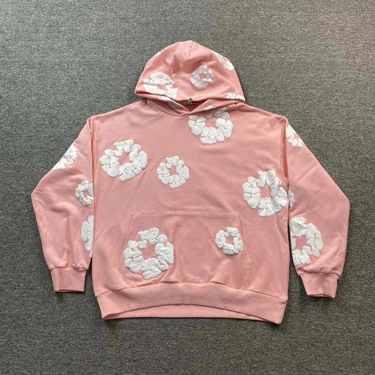 Other Pink Cloud Print Hoodie Sweatshirt Pink - 1
