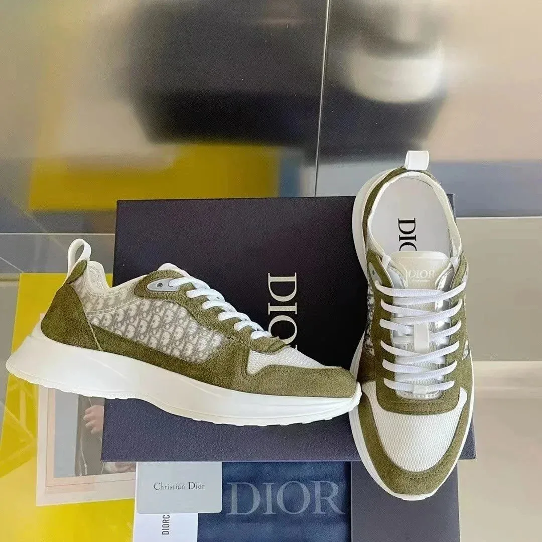 Dior Dior Dior Oblique B23 Olive/White Sneakers Green