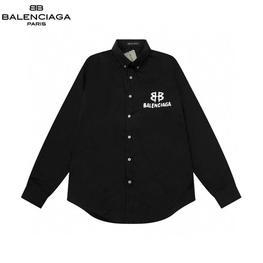Balenciaga Balenciaga BB Logo Black Button-Up Shirt Black
